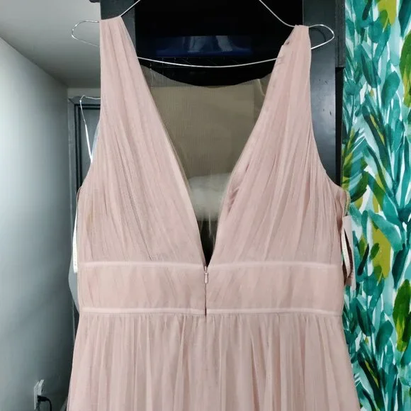 Jenny Yoo Wedding Bridesmaid Gown Blush Pink Tulle Sheer Sarita Dress 16 NWT - Picture 9 of 16